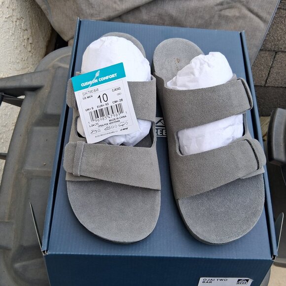 REEF OJAI TWO BAR Sandals Mens Size 10 Grey CJ6302 New in Box main image 3